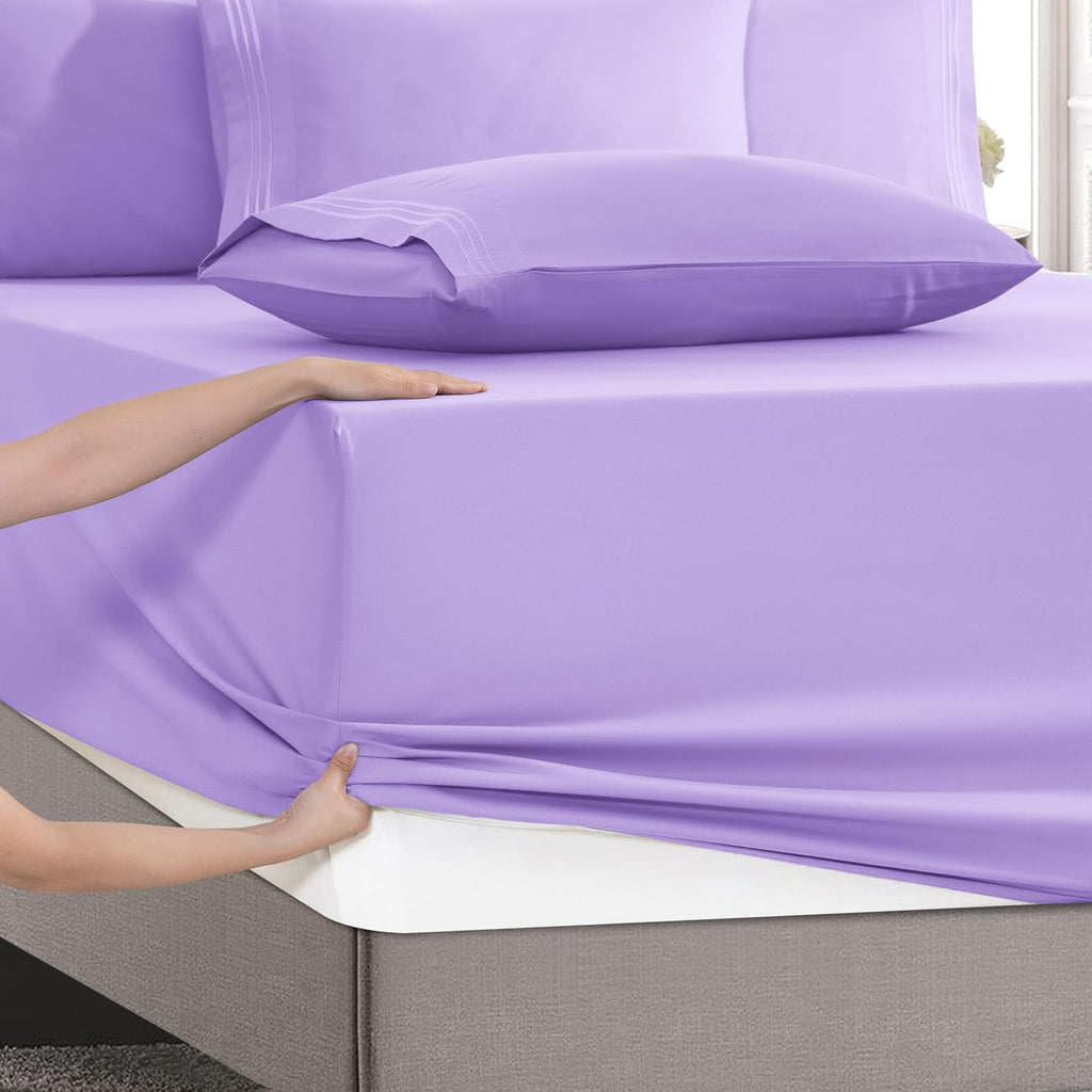 MocassiLuxuryBedding Mocassi Luxury 4-Piece Sheet Set, Ultra Soft 1800 Hotel Quality Microfiber Sheet Set, Fits Mattresses Up to 18 to 24 I…