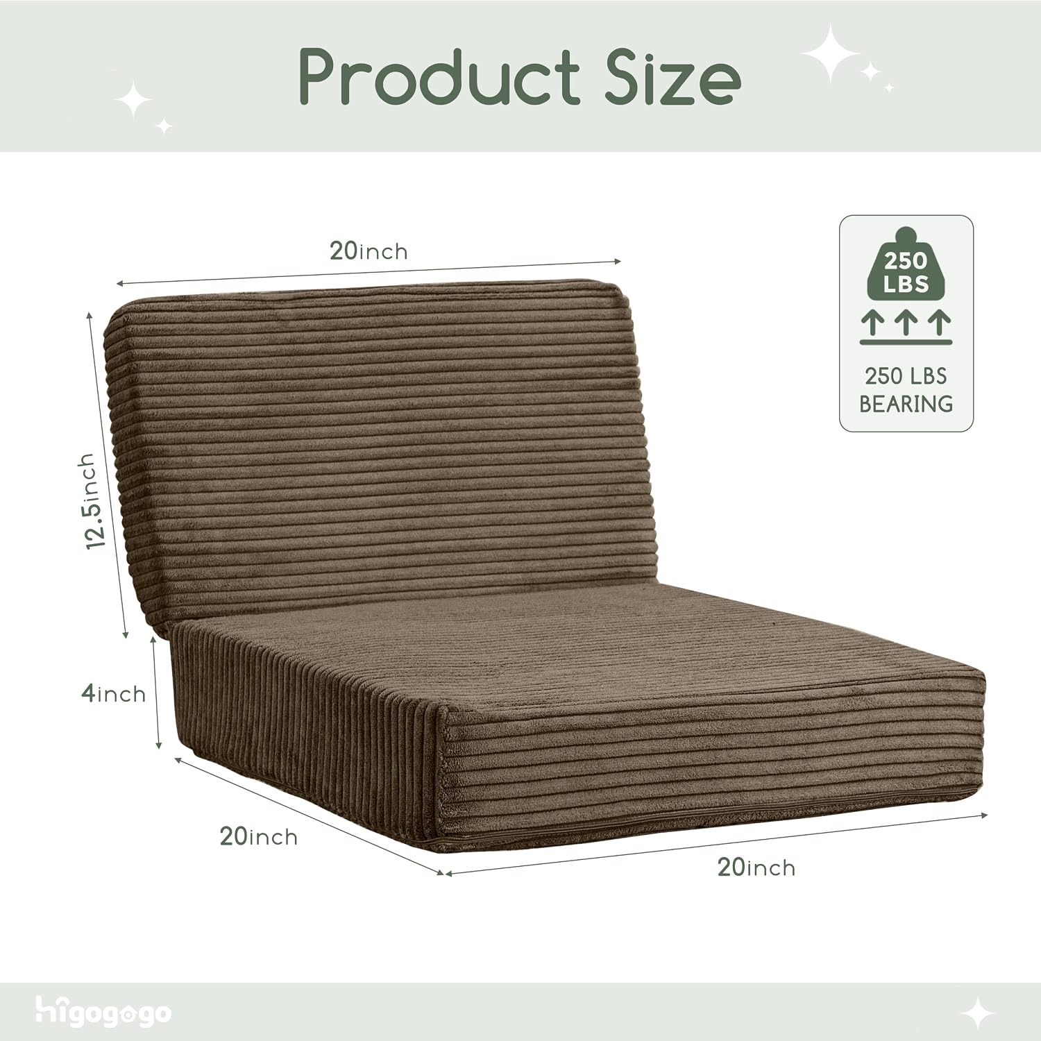 HIGOGOGO Corduroy Recliner Chair Cushion with Lumbar Support Pillow Soft Non-Slip 4" Thick Seat Pad Prevent Buttocks Pain in Seniors…