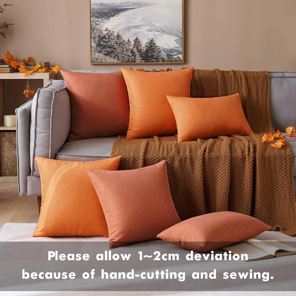 Miulee Pack of 2 Decorative Outdoor Solid Waterproof Throw Pillow Covers Faux Linen Garden Farmhouse Cushion Cases for Summer Patio Tent Ba…