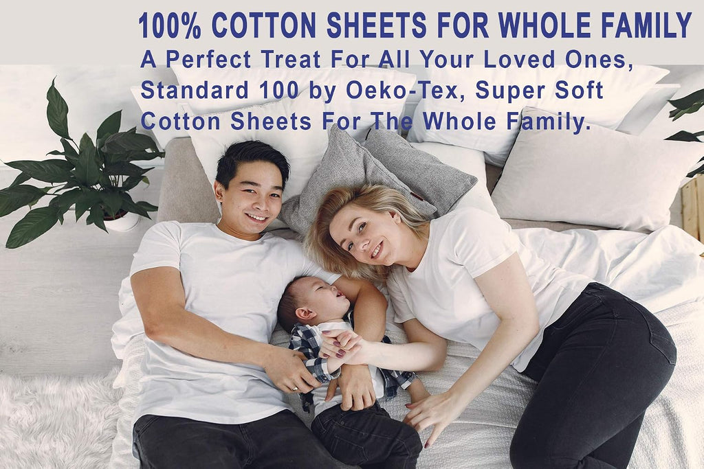 Ruvanti 100% Cotton Percale Sheets King Size – Crisp Cooling Bed Sheets for Hot Sleepers, Deep Pocket 16”, Soft Breathable & Durable Hotel-…