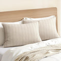 100% Cotton Waffle Pillow Shams King Size, 2 Pack 20x36 Decorative Pillow Covers for Bed Couch Sofa, Neutral Weave Cushion Cases Modern…