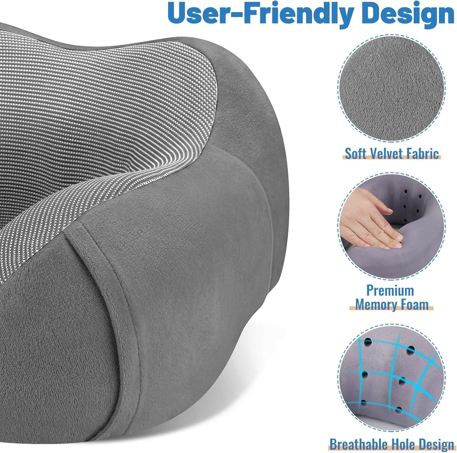 CloudBliss Travel Pillow Premium Memory Foam, Comfortable & Supportive Neck Pillow, Sleeping Neck Pillows for Travel, Airplane Pillow for…