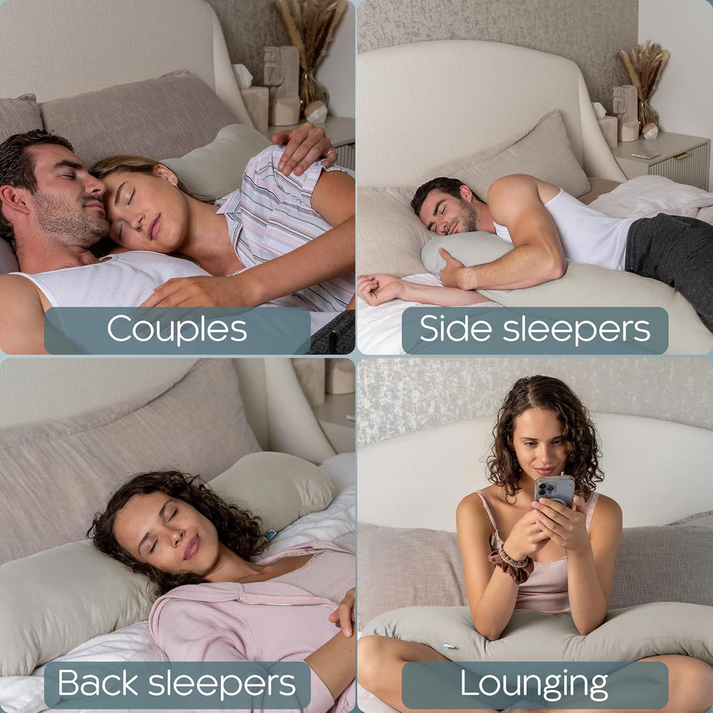 SleepCloud Weighted Body Pillow 6.5lbs - Weighted Pillow for Deeper Sleep (41” x 10”) - Cooling Body Pillows for Adults, Side Sleeper…