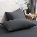 PURE ERA Jersey Knit Pillowcases 100% T-Shirt Cotton Super Soft Comfy Breathable, Set of 2, King 20" x 36", Heathered Charcoal Grey