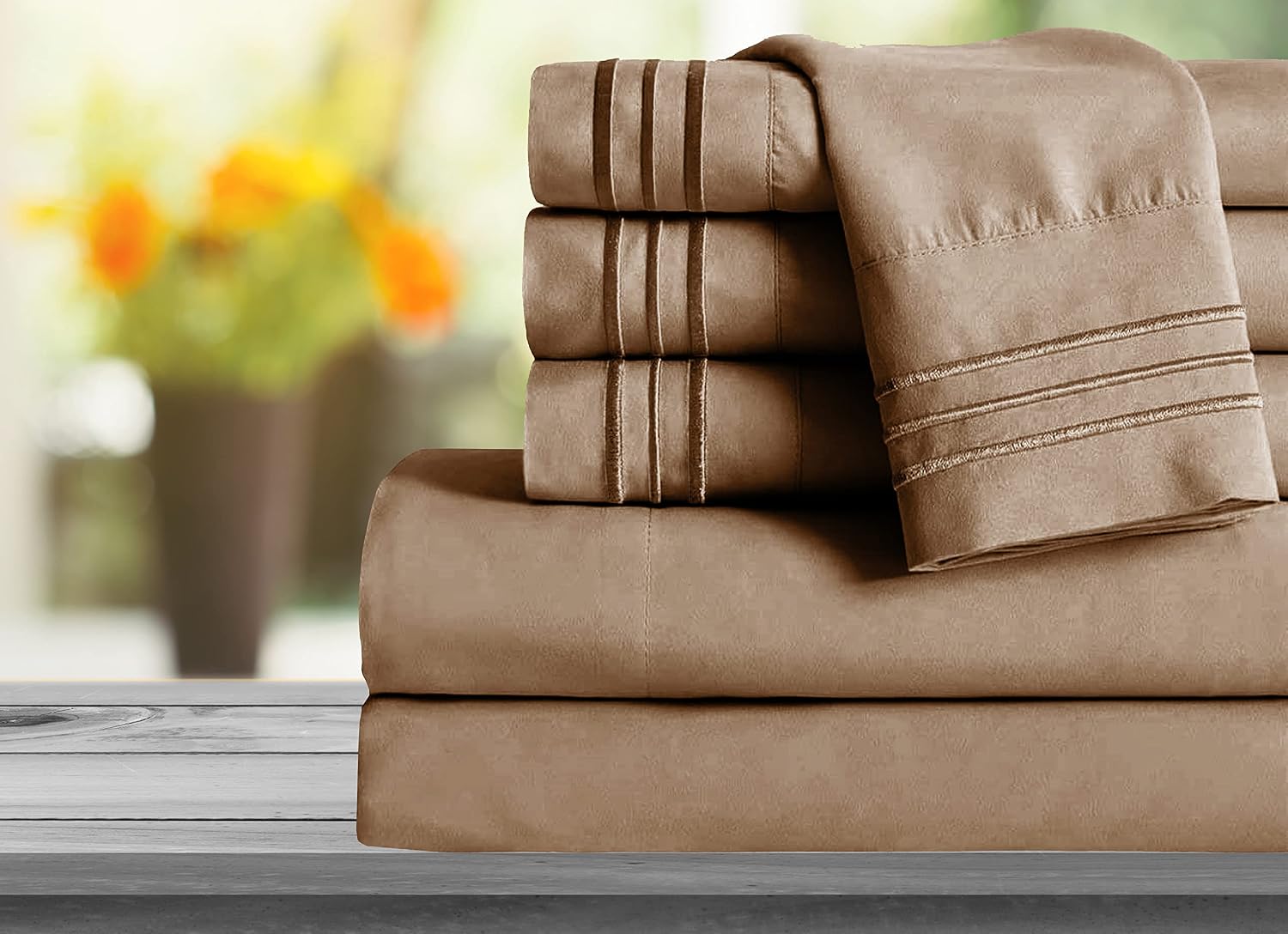 MocassiLuxuryBedding Mocassi Queen Sheet Set - Luxury Hotel 1800 Premier Bedding Sheets & Pillowcases - Ultra Soft Breathable & Cooling Bed…