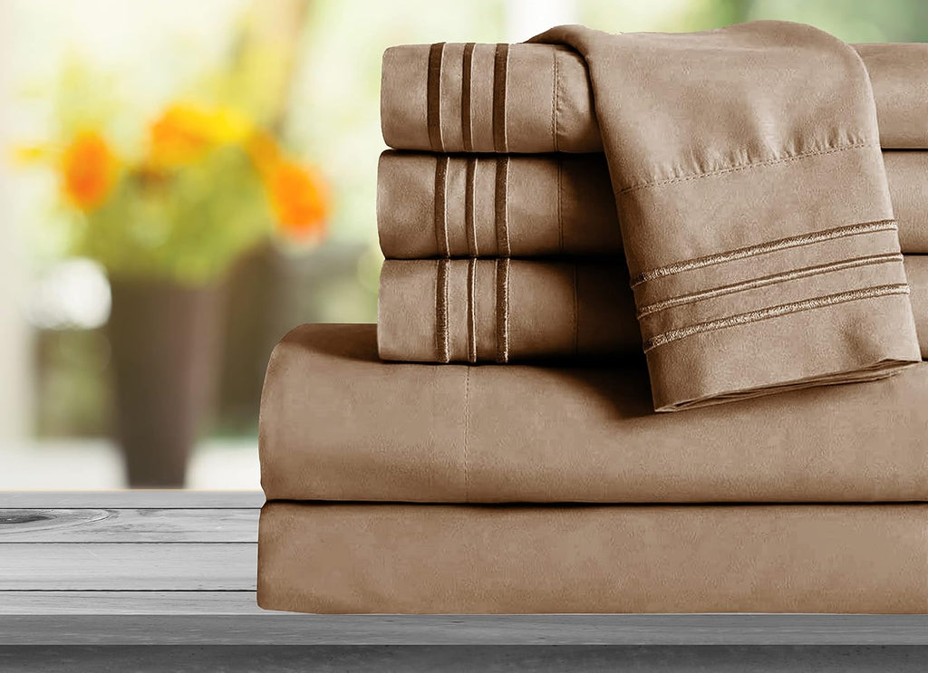 MocassiLuxuryBedding Mocassi Twin Sheet Set - Luxury Hotel 1800 Premier Bedding Sheets & Pillowcases - Ultra Soft Breathable & Cooling Bed…