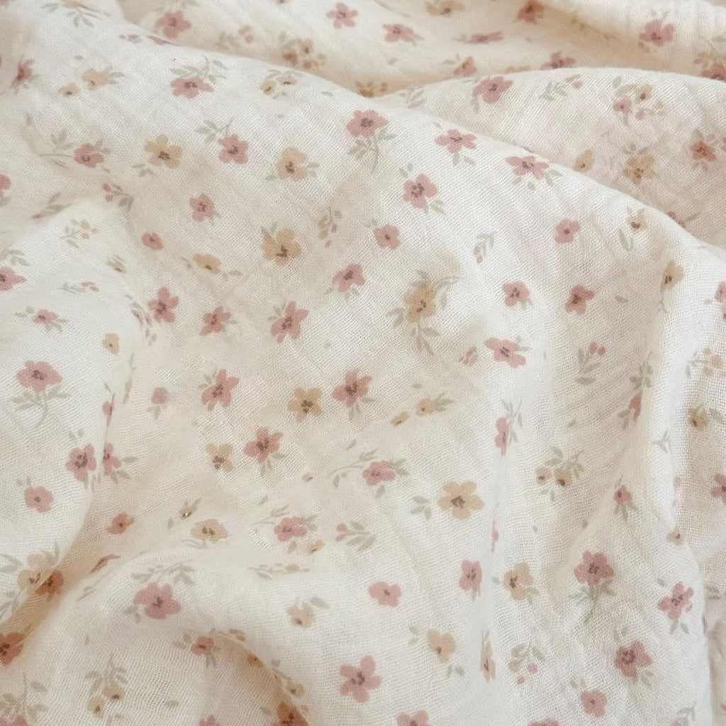 BuLuTu Soft Cotton Kids Pillowcases for Girls Boys, Pink Floral Toddler Pillowcases Standard Size, Cotton Muslin Pillow Protector for…
