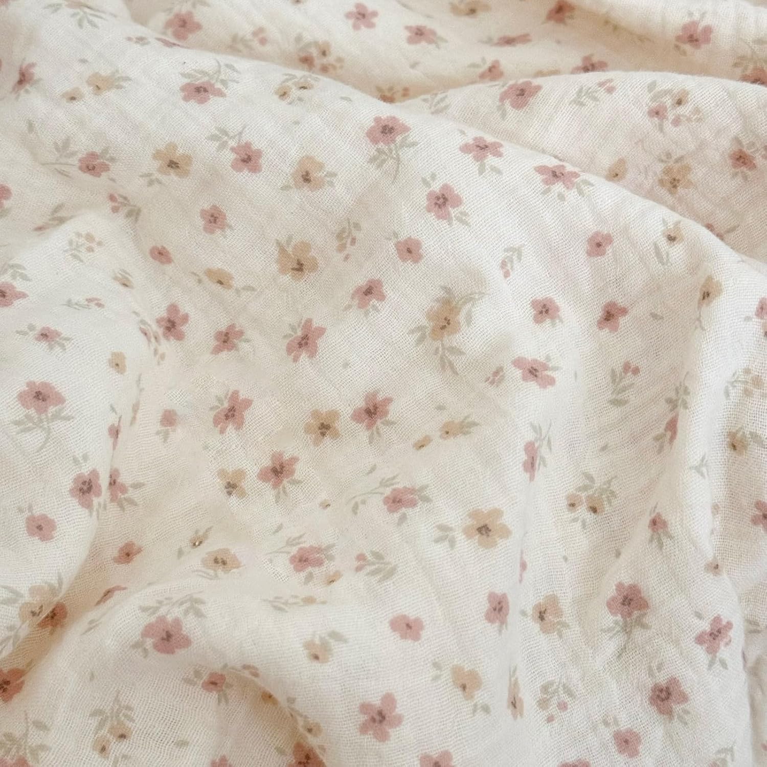 BuLuTu Soft Cotton Kids Pillowcases for Girls Boys, Pink Floral Toddler Pillowcases Standard Size, Cotton Muslin Pillow Protector for…