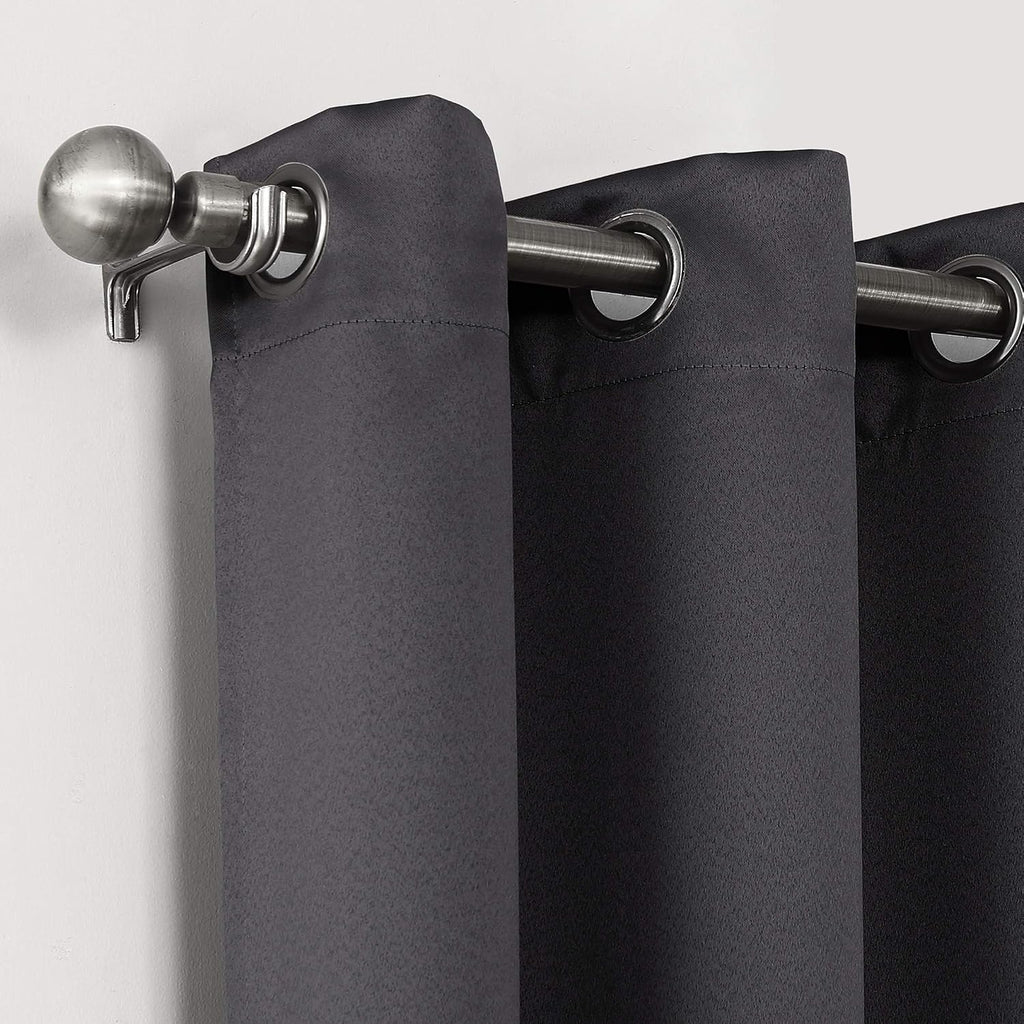 Sun Zero Nordic Theater Grade Extreme 100% Blackout Grommet Curtain Single Panel, 52" x 63", Coal