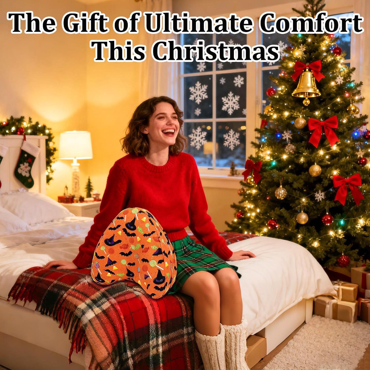 Knee Pillowcase for Contour Legacy Knee Pillow, Invisible Zippered & Anti-Pilling, Warm Fall Christmas Home Decor, for Women Girls (Warm…