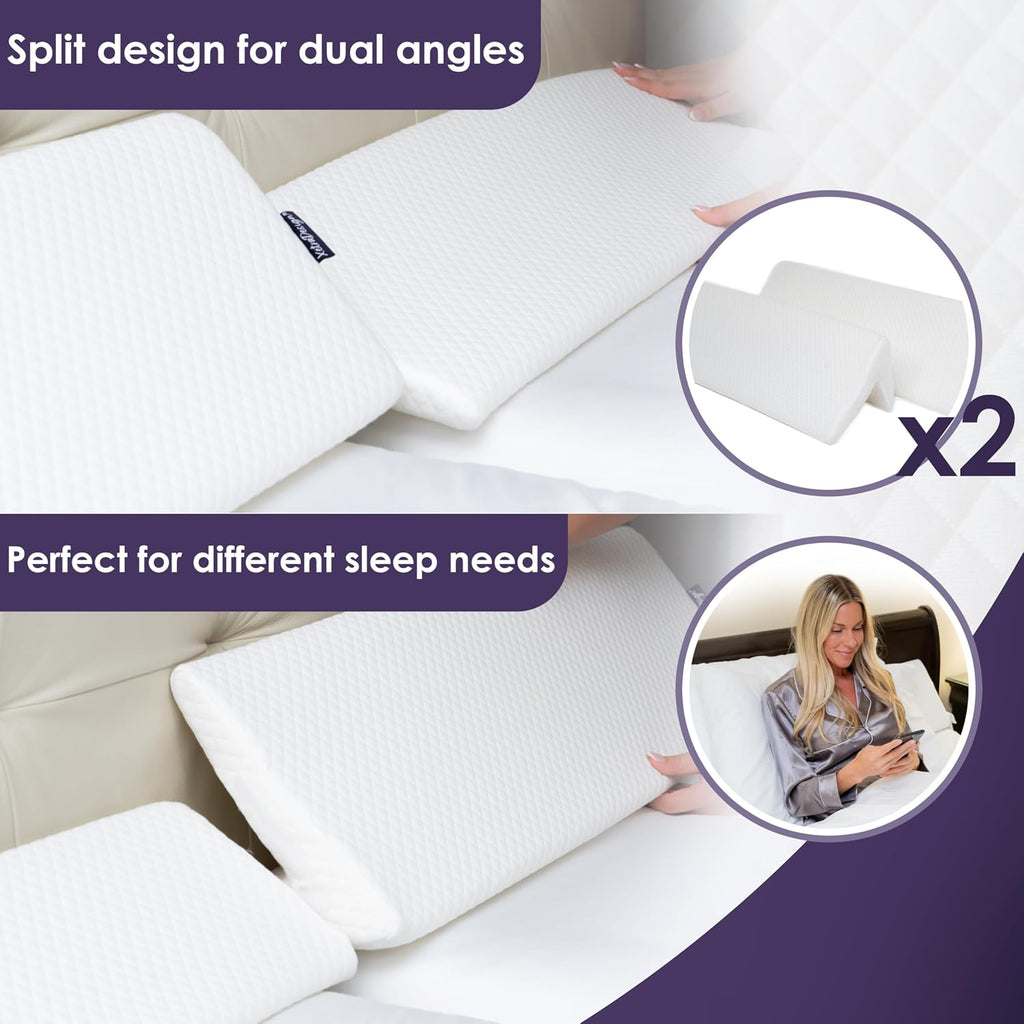 XetraDesign Bed Wedge Pillow Set for Headboard Gap Up to 7", Triangle Gap Filler for Bed, Mattress Wedge Gap Filler, Headboard Space…