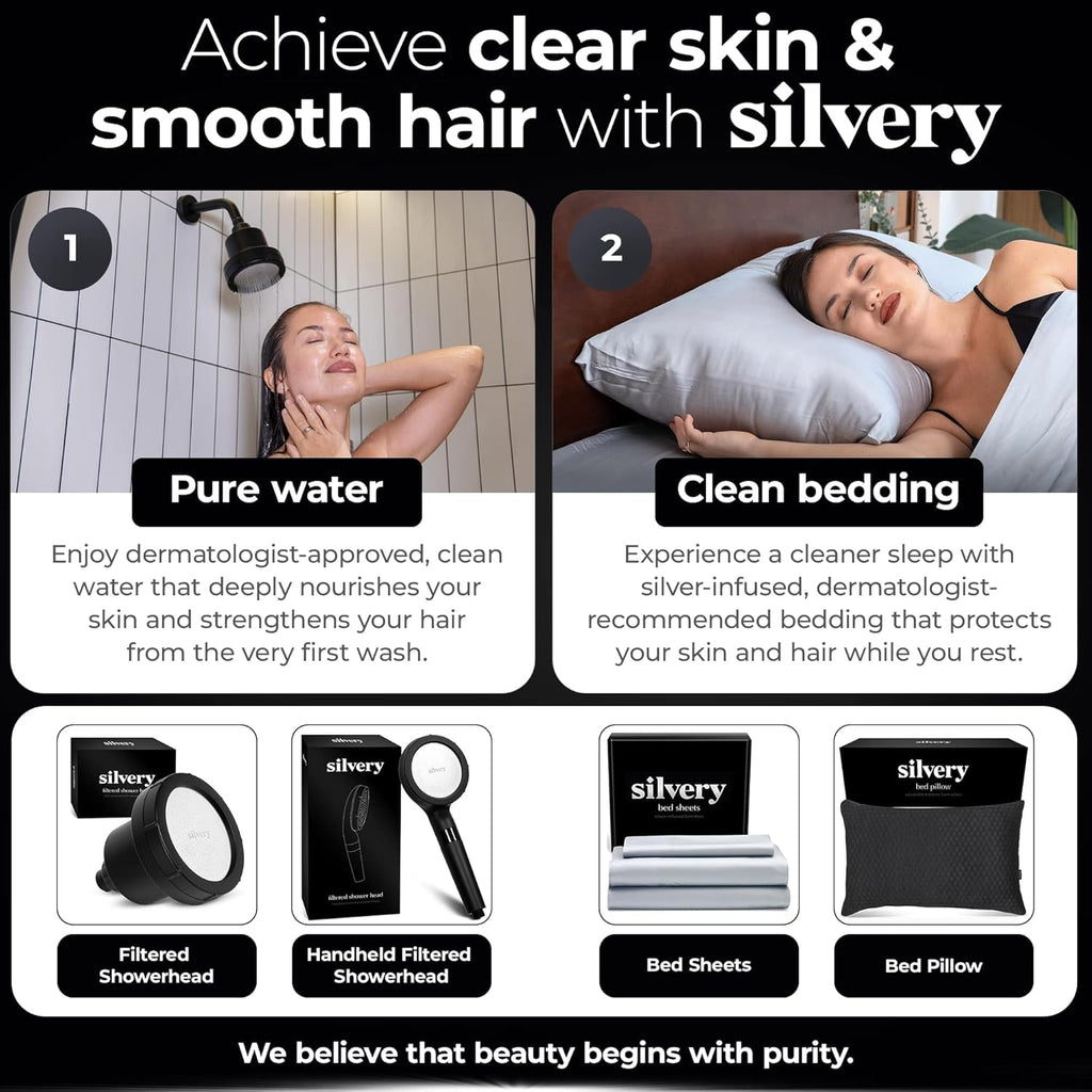 Silvery Silver Infused Satin Pillowcases Set – 2 Pack Silky Soft Cooling Pillow Cases with Self-Cleaning Silvery TechnologyTM for Hygienic S…