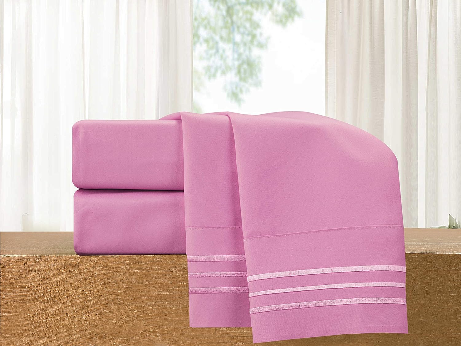 Elegantcomfort Elegant Comfort 1500 Thread Count Embroidered Egyptian Quality Luxurious Silky Soft WRINKLE & FADE RESISTANT 2-Piece Pillowc…