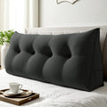 WOWMAX 80% Cotton & 20% Linen Blend Headboard Pillow – Full Size Reading Wedge Backrest for Bed, Handmade Firm Support Bolster Cushion…