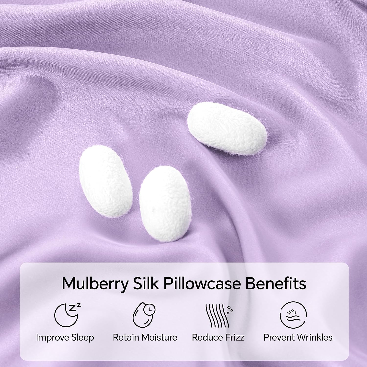 Infiixso Mulberry Silk Pillowcase for Hair and Skin, Silk Pillow Cases Queen Size Set of 2 with Hidden Zipper 20"x30", Ultra Smooth and Sof…