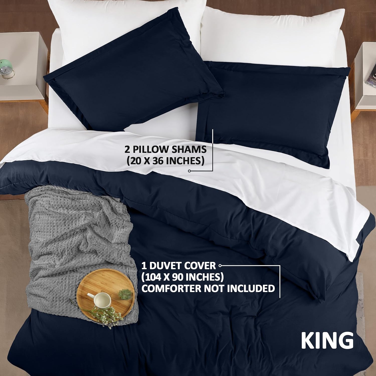 Utopia Bedding Duvet Cover King Size - 1 Comforter Cover with 2 Pillow Shams - 3 Pieces Bedding Duvet Cover with Zipper Closure - Soft…