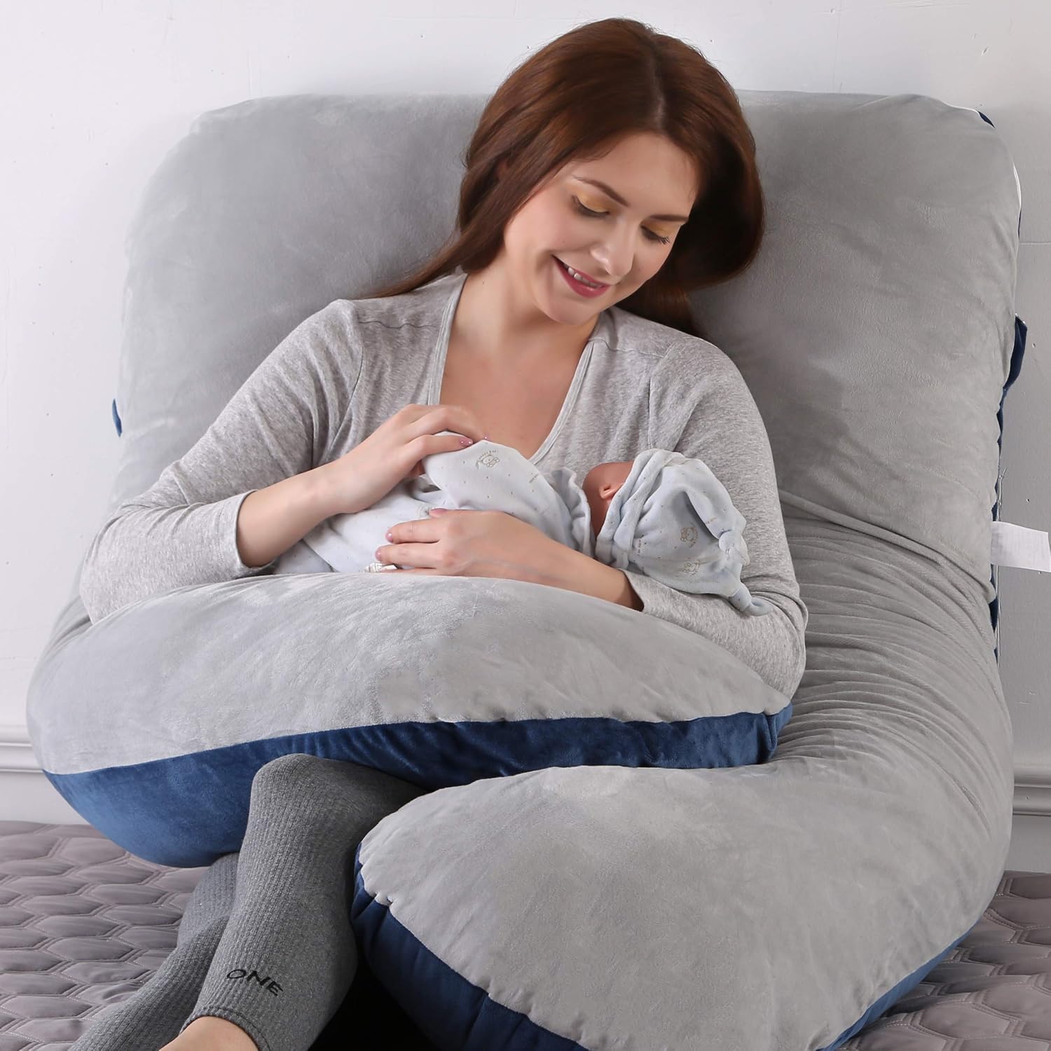 Amagoing 55 inches Pregnancy Pillows for Sleeping, U Shaped Maternity Full Body Pillow for Pregnant Women with Hip, Leg, Back, Belly Suppor…