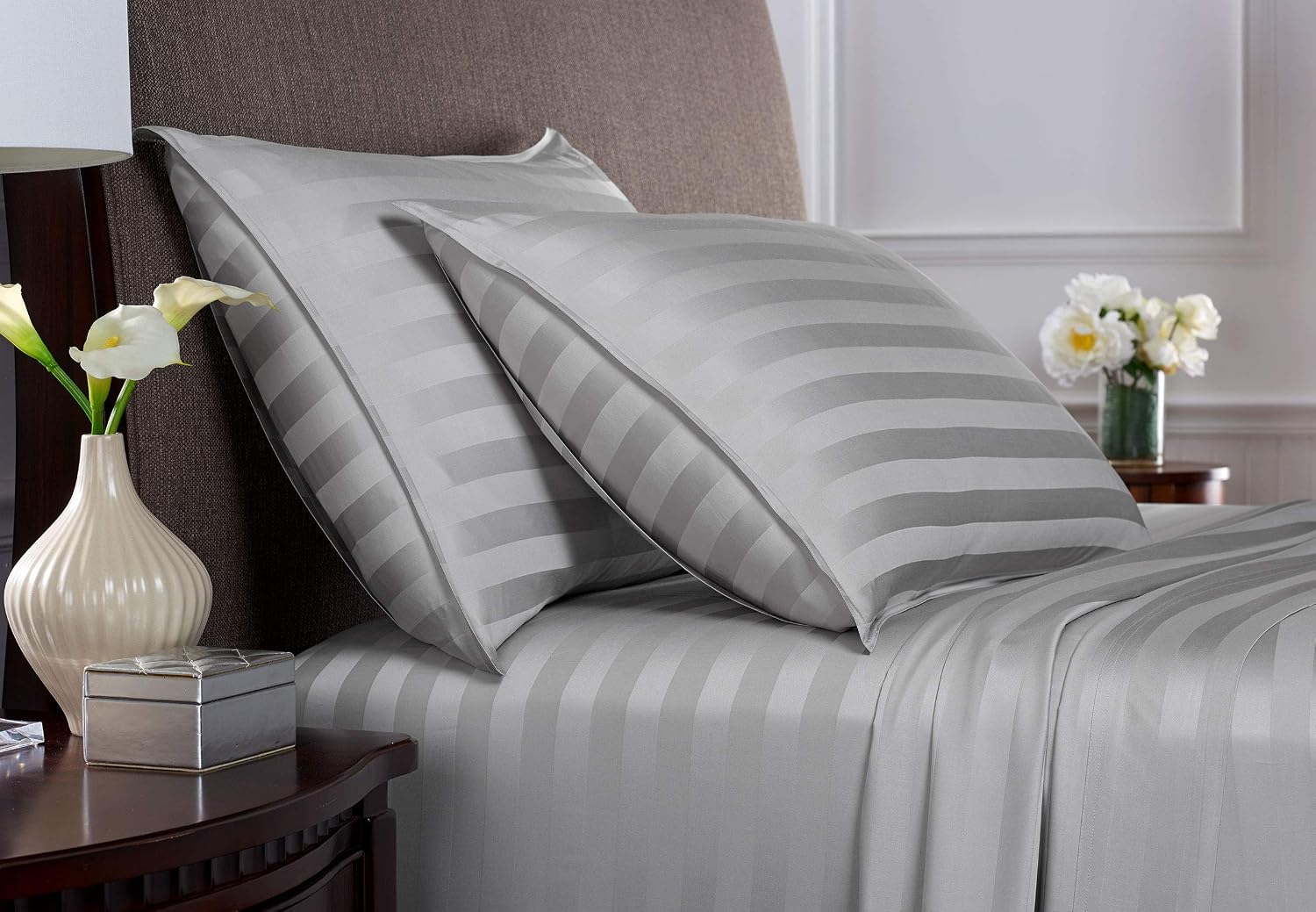 PureBamboo Pure Bamboo Split King Sheets, Genuine 100% Organic Viscose Derived from Bamboo Bed Sheet Set, Soft & Cooling, Double Stitching,…