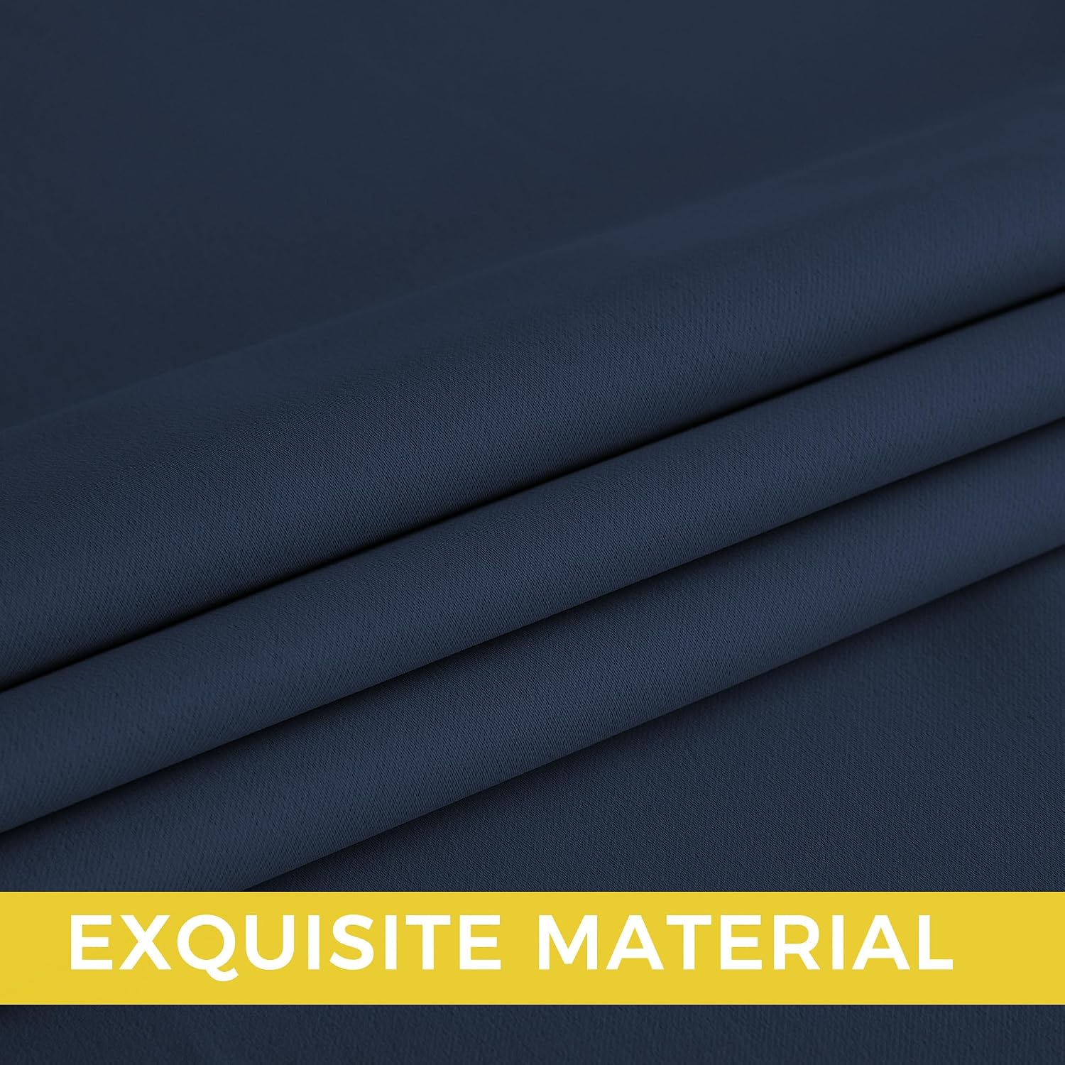 Nicetown Room Darkening Draperies Curtains Panels, 2 Panels Navy Blue W52 x L96 Blue