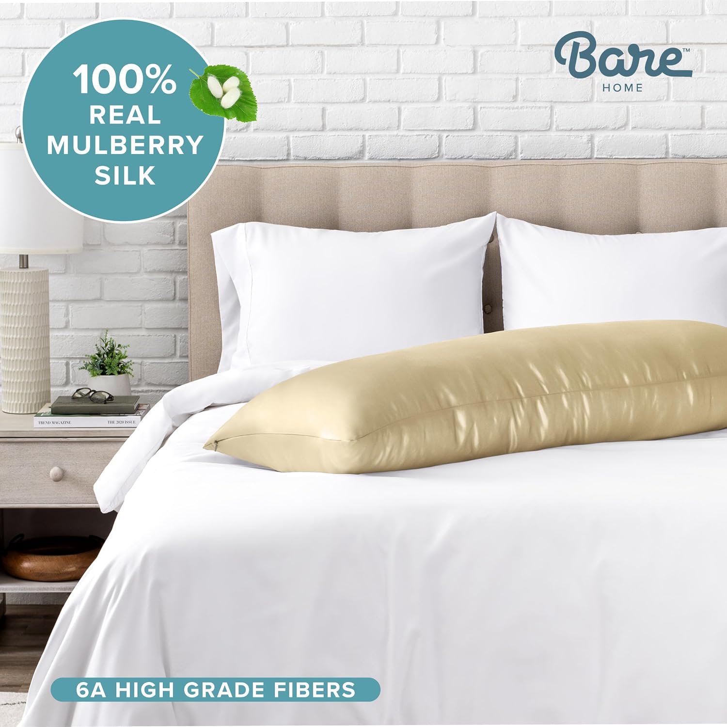 BareHome Bare Home 100% Mulberry Silk Pillowcase for Hair and Skin - Ultra 6A Grade 19 Momme Silk Pillow Case - Hidden Zipper - Breathable…