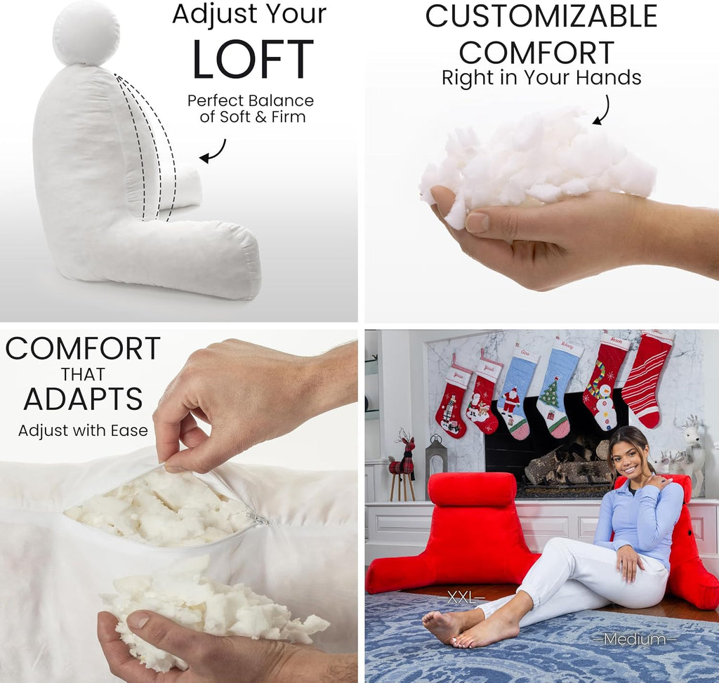 Husband Pillow XXL The Original for Adults - 30" Tall Backrest for Sitting Up in Bed - Firm Support Reading & Bed Rest Pillows for…