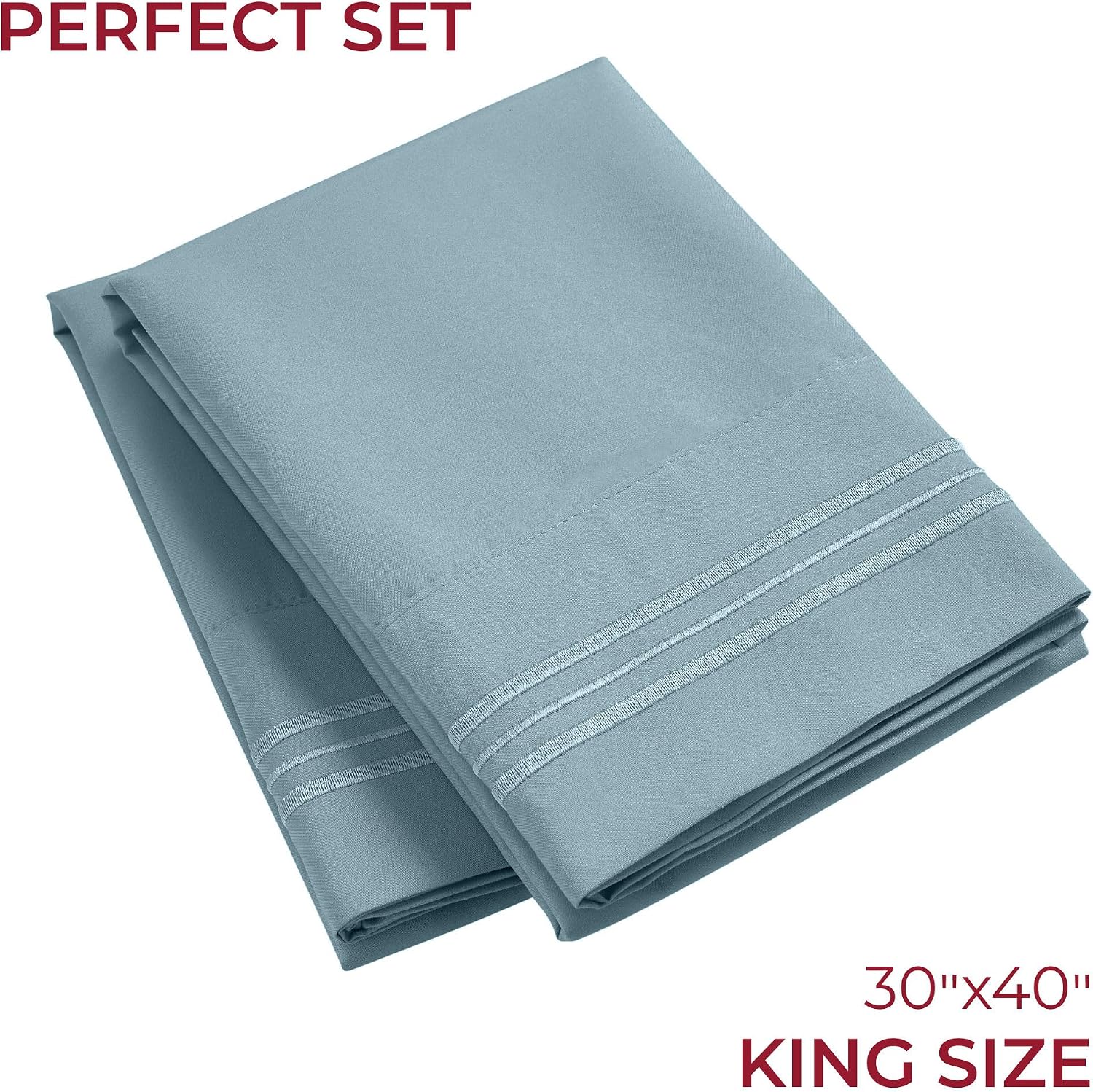 Mellanni Pillow Cases - Luxury, Extra Soft, Cooling Pillow Covers - 2 PC Iconic Collection Pillowcases - Envelope Closure (King 20" x 40",…