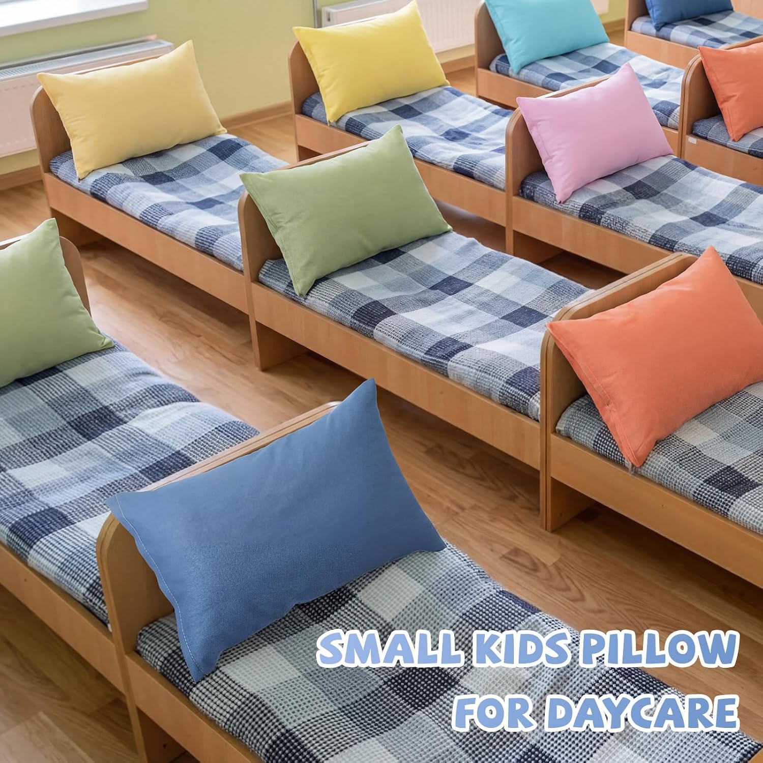 Kigley 12 Pack Mini Pillows for Daycare 9.1 x 13.8'' Small Travel Pillow Bulk Soft Breathable Cotton Pillow for Nap Travel Pet Neck…
