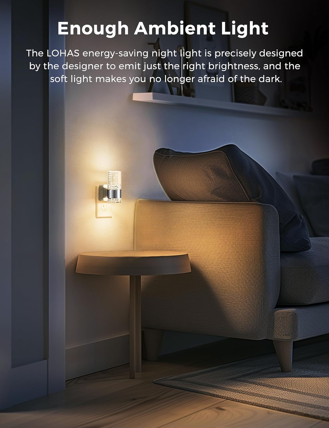 L LOHAS LED Night Light, Dimmable Night Lights Plug into Wall, Acrylic Nightlights with 0-100 LM Adjustable Brightness, 3000K Plug in…
