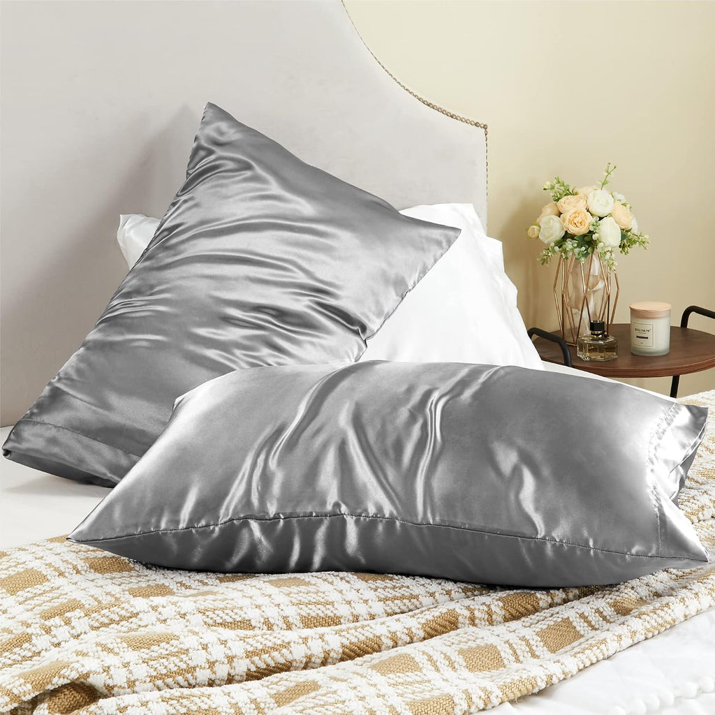Bedelite Satin Pillowcase for Hair and Skin, Super Soft and Cooling Similar to Silk Pillow Cases 2 Pack with Envelope Closure, Gift for Wom…