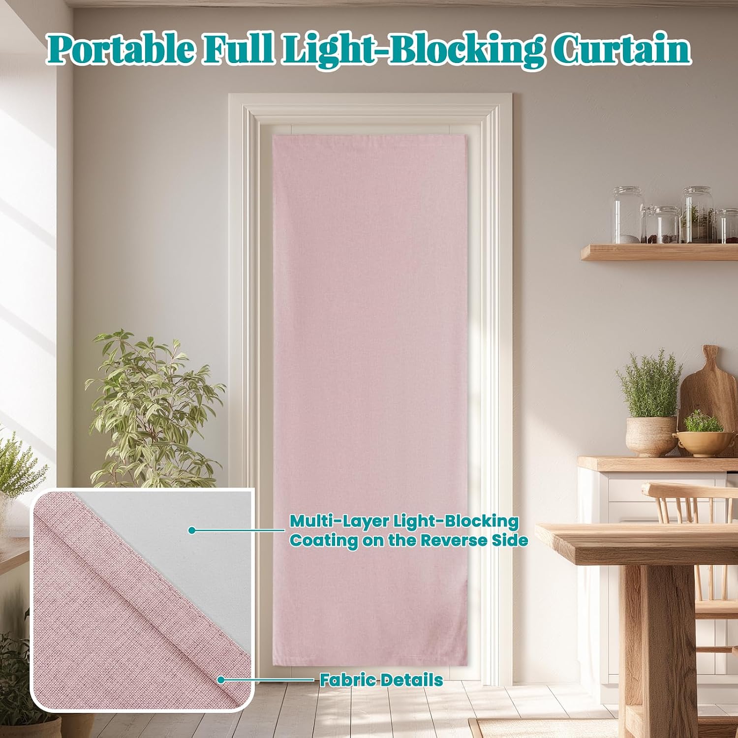 100% Blackout French Door Curtain- Privacy Thermal Insulated Door Window Curtain for Patio Front Tricia Sidelight Panel, W25 x L72 inch…