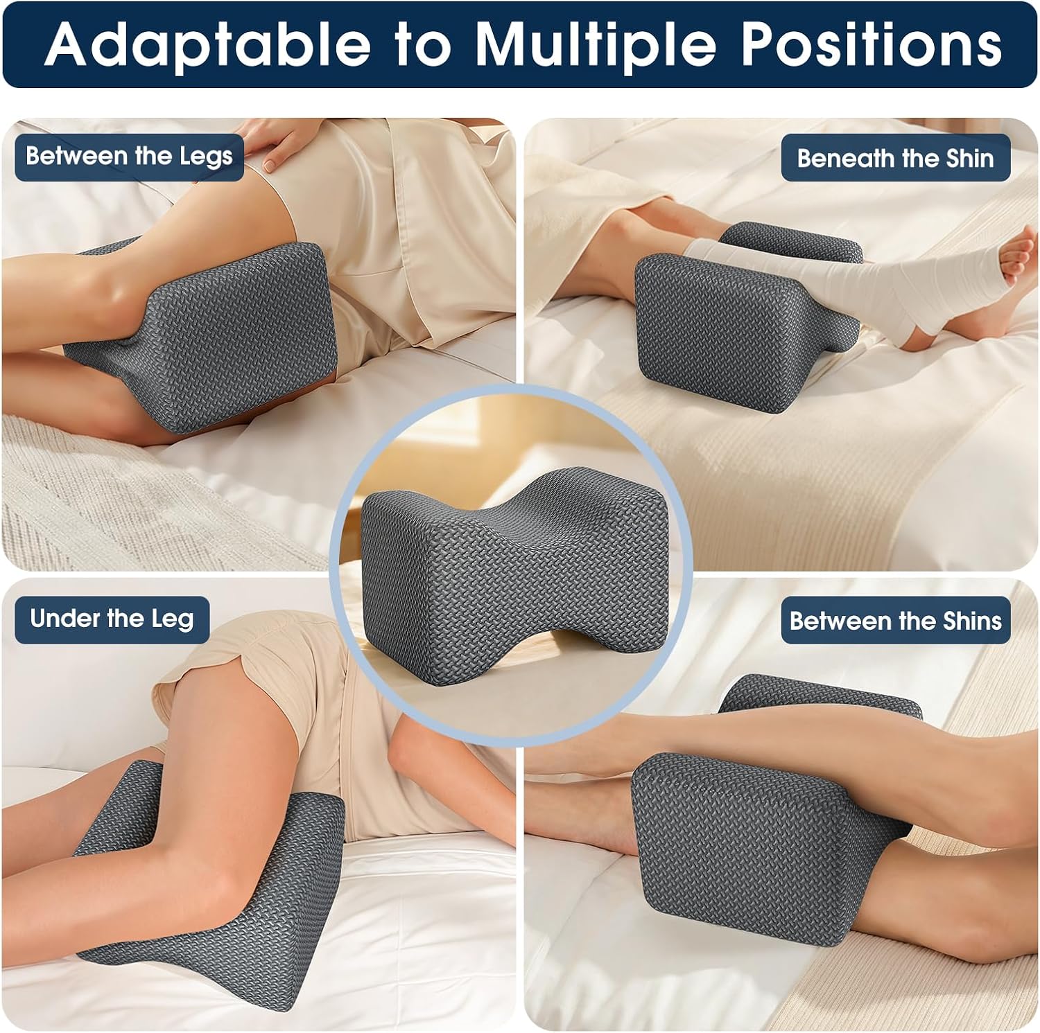 BlissTrends Memory Foam Knee Pillow, Knee Pillow for Side Sleepers, Leg Pillows for Sleeping Blood Circulation, Elevation Pillow for…