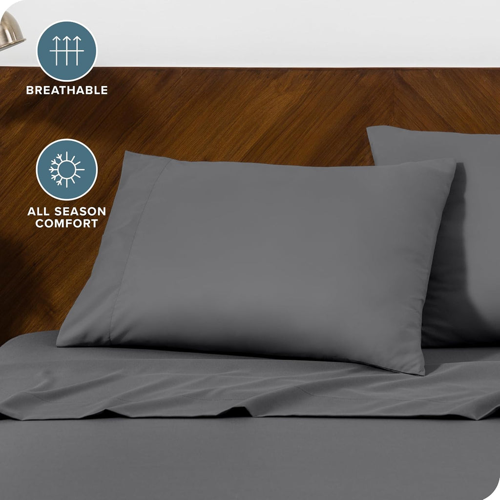 BareHome Bare Home Microfiber Pillow Cases - Queen Size Set of 2 - Cooling Pillowcases - Double Brushed - easy maintenance - Envelope…