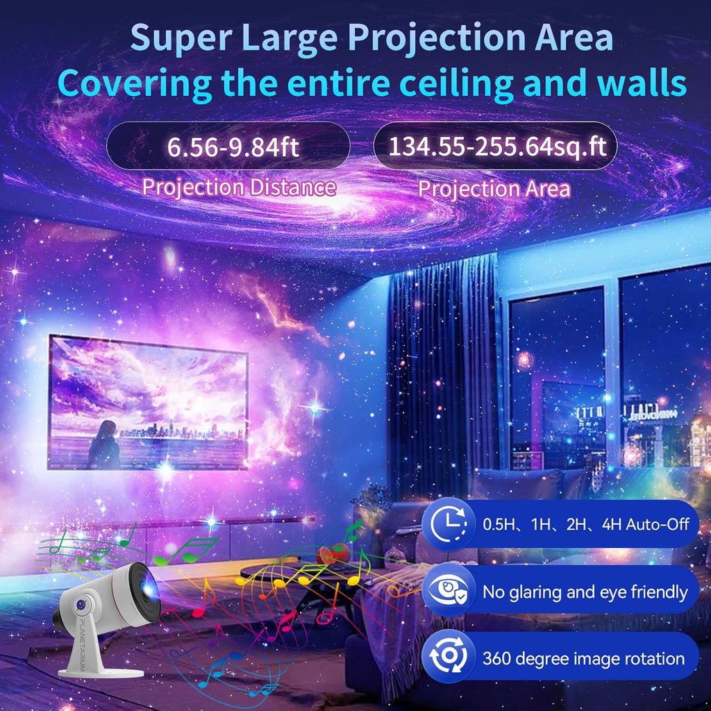 Musqua Galaxy Projector & White Noise Machine with 28 Sounds, Sleep Timer, Memory Function. Starry Sky Night Light Planetarium Projector Pe…
