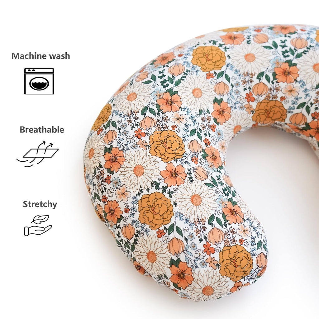 Konssy 2 Pack Nursing Pillow Covers, Stretchy and Soft Nursing Cover for Breastfeeding, Pillow Slipcover for Baby Girls Boys Newborn…