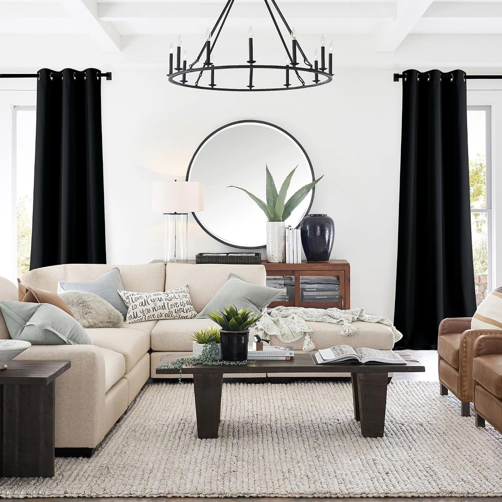 Nicetown Living Room Black Out Curtains 84 inches Long, Thermal Insulated Window Treatments Solid Grommet Room Darkening Drapes for Bedroom…