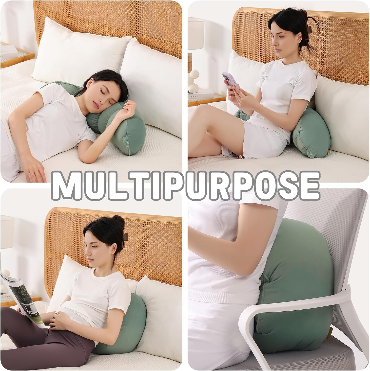 Peallow(Pat. Pend) – Long Round Body Pillow for Adults, Bolster Pillow for Sleeping, Soft and Supportive Pillow for Sleeping & Lumbar…