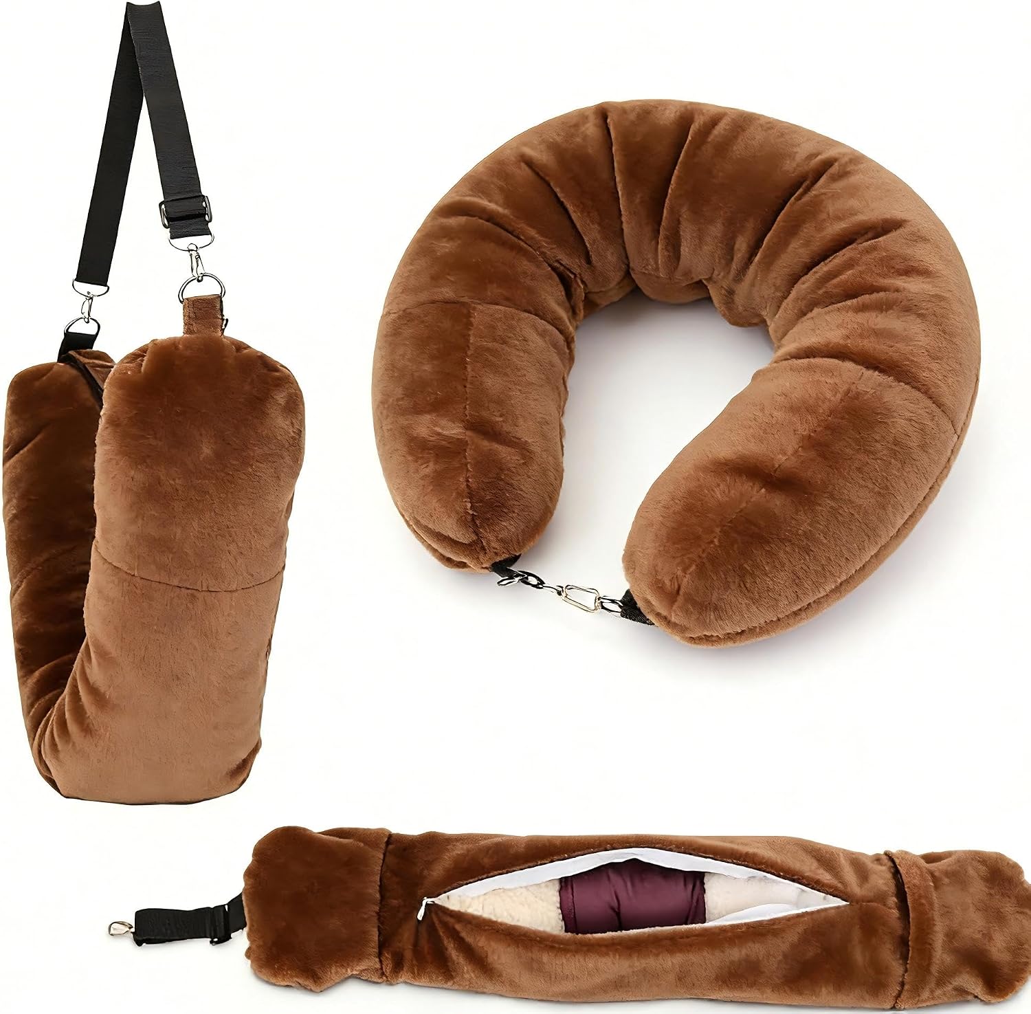 Stuffable Travel Pillow, Stuffable Neck Pillow for Travel, Neck Pillow Stuffed with Clothes Storage - No Extra Baggage Fees, Fits 5+ Days…