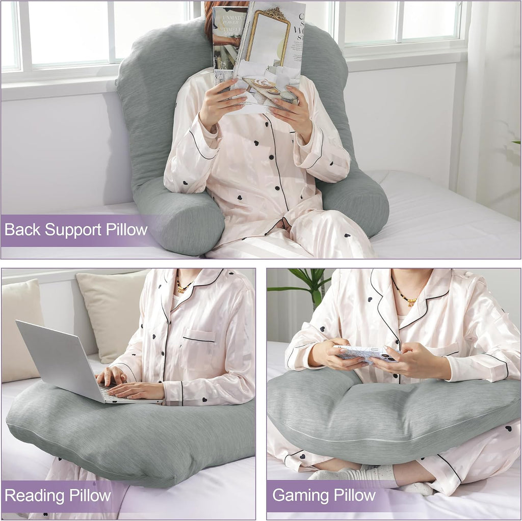 Hombys Cooling U Shaped Pillow for Neck, Contour Shoulder Pillow for Side Sleepers, Ergonomic Body Pillows for Adults, Hug Pillow with Wash…