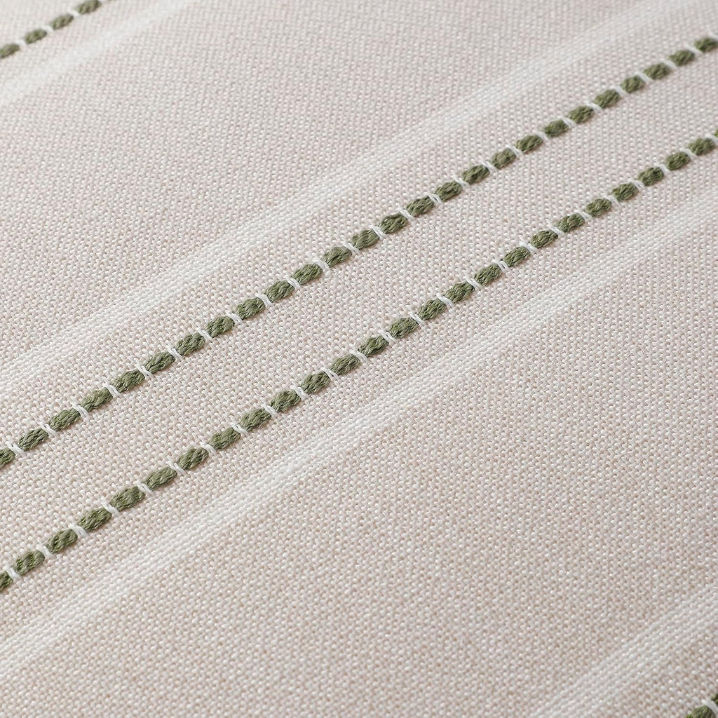 Hckot Spring Decorative Pillow Covers 18x18 Striped Throw Pillows Textured Linen Green Pillow Covers Farmhouse Decor Cushion Covers for…