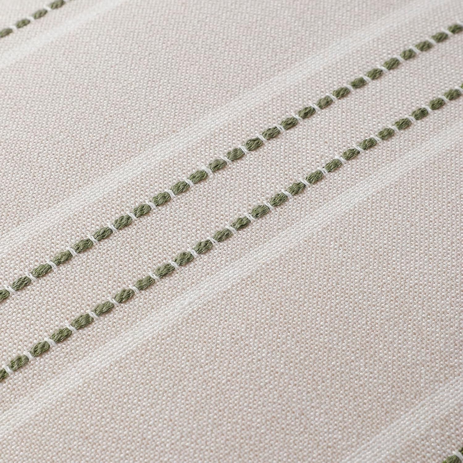 Hckot Spring Decorative Pillow Covers 18x18 Striped Throw Pillows Textured Linen Green Pillow Covers Farmhouse Decor Cushion Covers for…