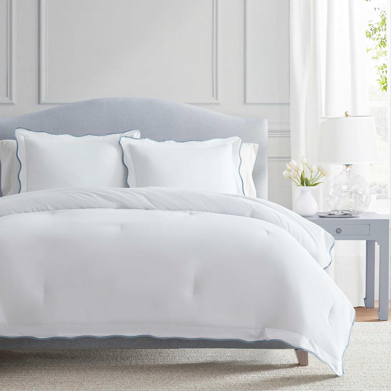 MarthaStewart Martha Stewart - Twin Duvet Cover Set, Crisp & Smooth Bedding with a Cotton Percale Lightweight Feel, Reversible 2 Piece Bed…