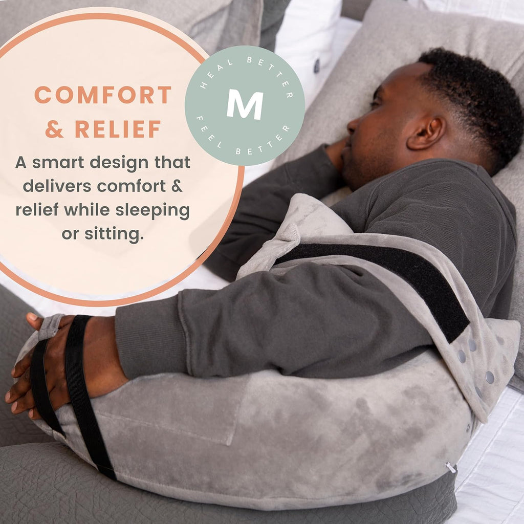 Moyoama Post Shoulder Surgery Pillow for Sleeping – Left/Right Arm Support with Adjustable Strap & Custom Firmness for Restful Recovery – R…