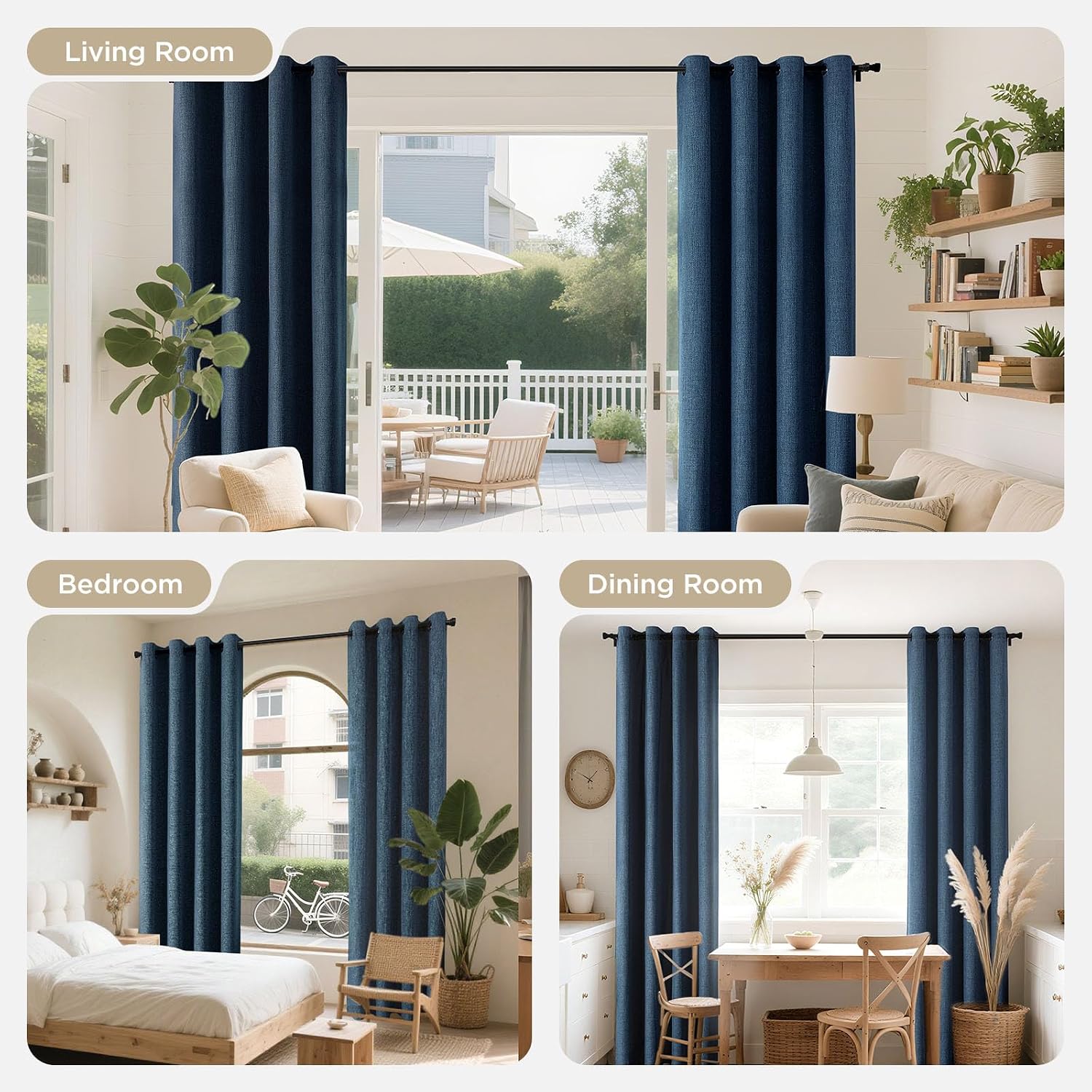 Joydeco Blackout Curtains 84 Inches Long 2 Panels Burg, Room Darkening Curtains for Bedroom, 100% Black Out Textured Thermal Drapes Privacy…