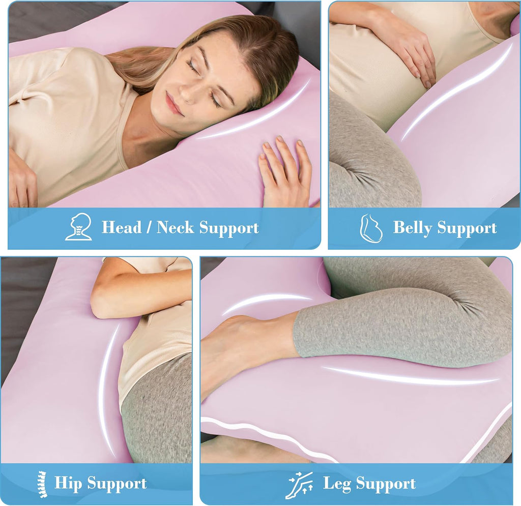 Cute Castle Cooling Cover Pregnancy Pillows, Soft U-Shape Maternity Pillow with Removable Cover - Full Body Pillows for Adults Sleeping…