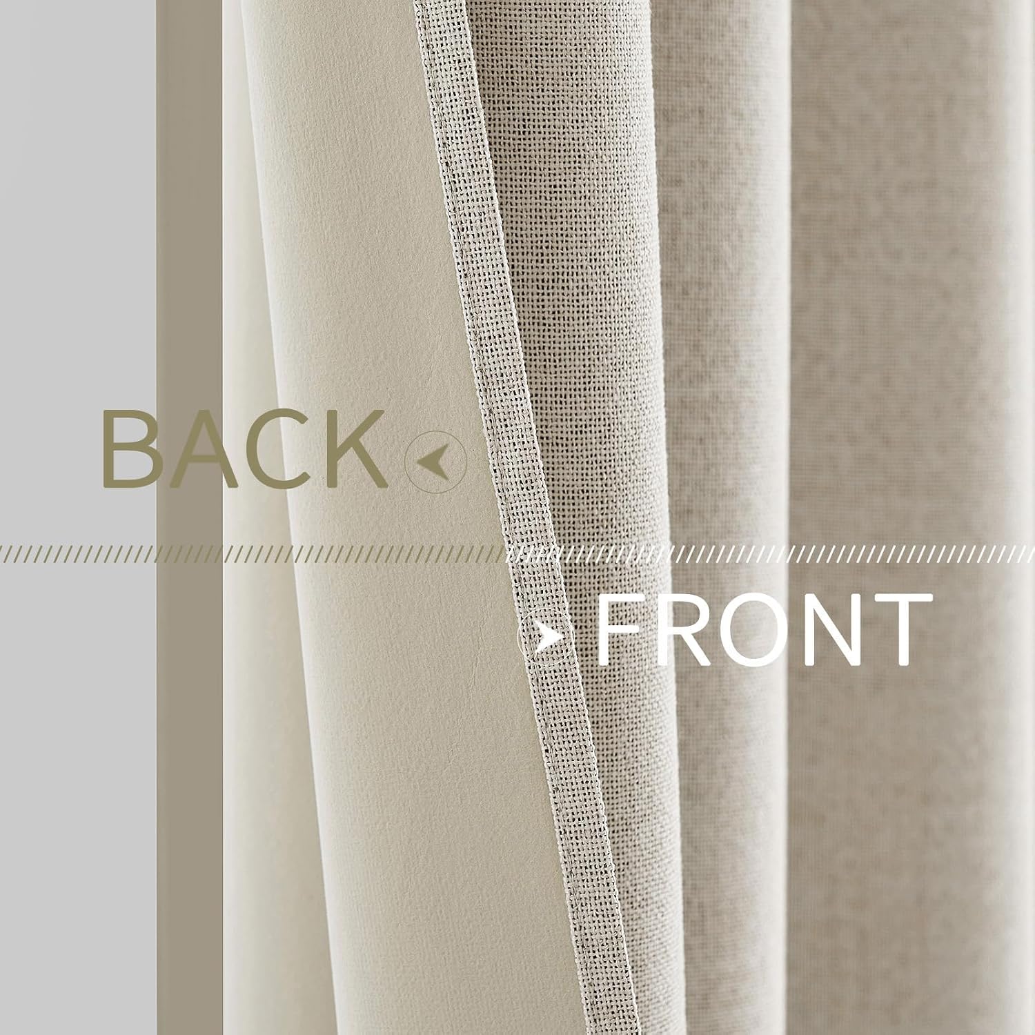 Miulee Linen Curtains for Bedroom 100% Blackout Thermal Insulated Birch Grommet Room Darkening Curtains & Drapes for Living Room Nursery 52…