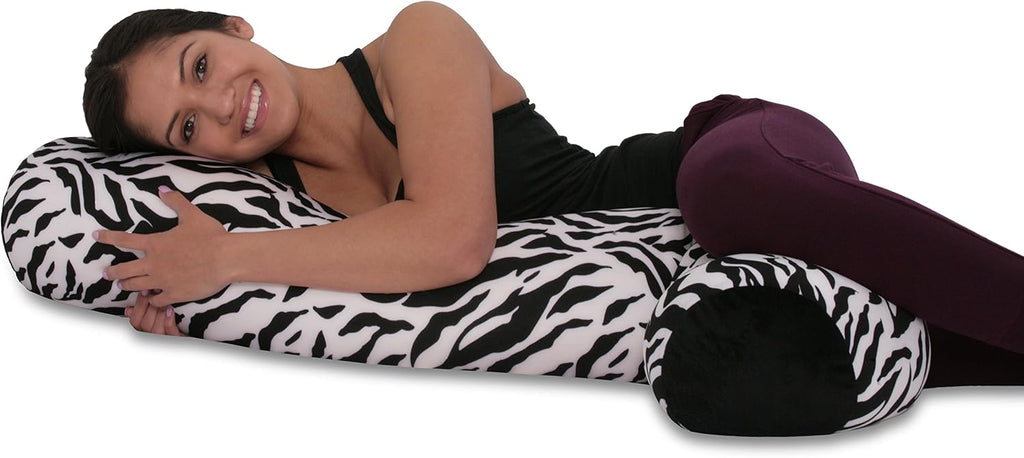 Deluxe Comfort Microbead Body Pillow (47" x 7") - Mooshi Squishy Soft - Prenatal Pregnancy Pillow - Full-Body Side Sleeper - Body Pillow…