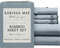 KARISSA MAE Pure Viscose from Bamboo Split King Size Sheet Set | 100% FSC Certified | Luxuriously Soft | Cooling | 18" Deep Pocket…
