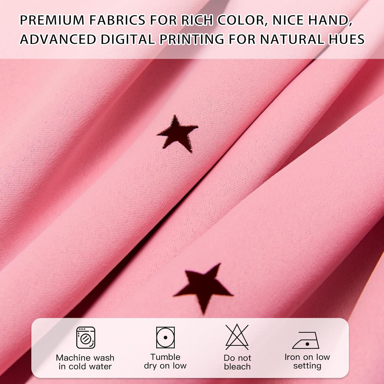 Addsomecolortolife XiDi Pink Curtains for Bedroom Decor, Girls Room Blackout Curtains, Kids Room Darkening Curtains, 1 Panel 1.6 inch Pink