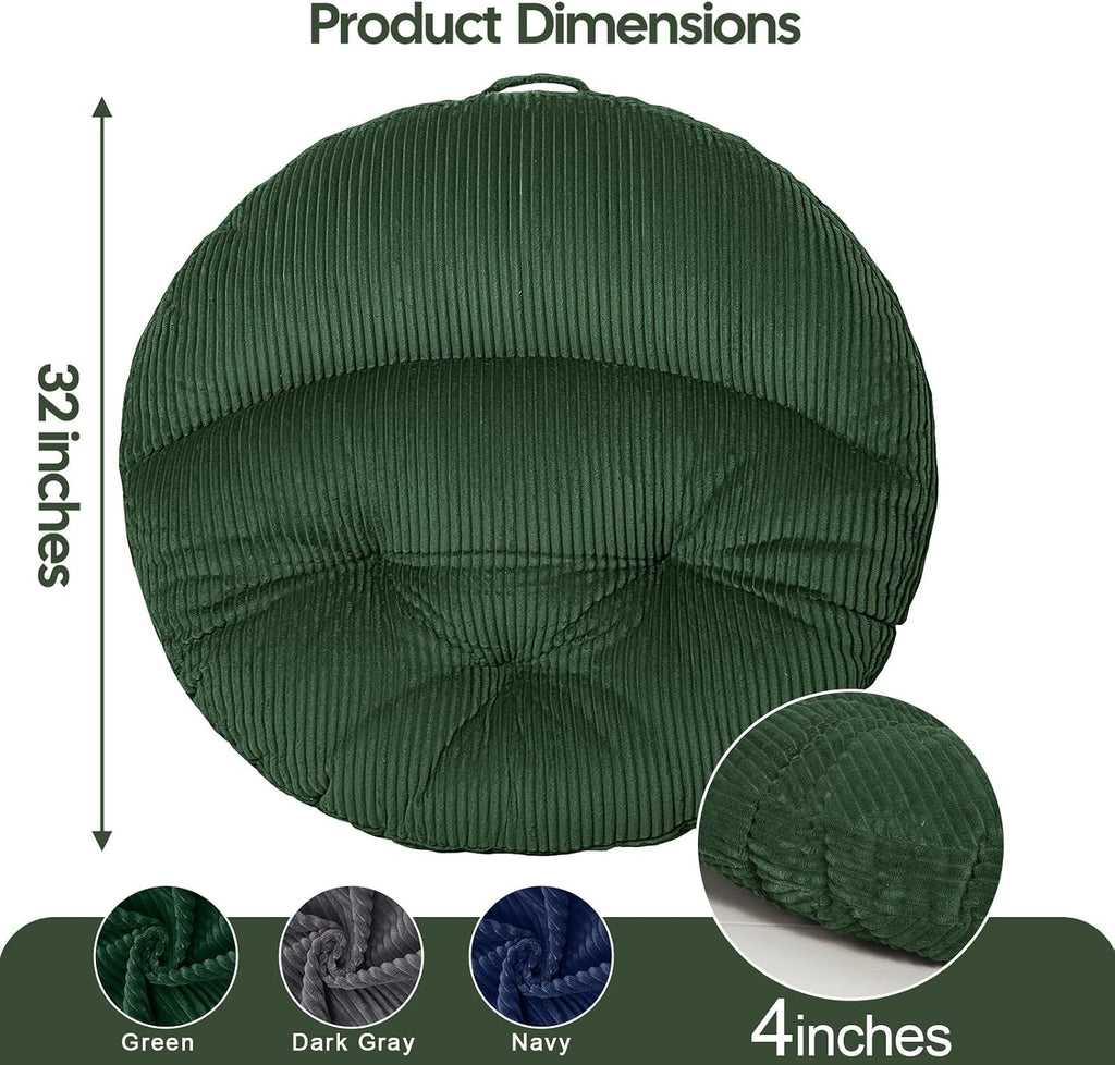 Meditation Cushion, Extra Large Floor Pillow Cushion for Adults, Round Tufted Japanese Meditation Pillow for Tatami Living Room, Yoga…