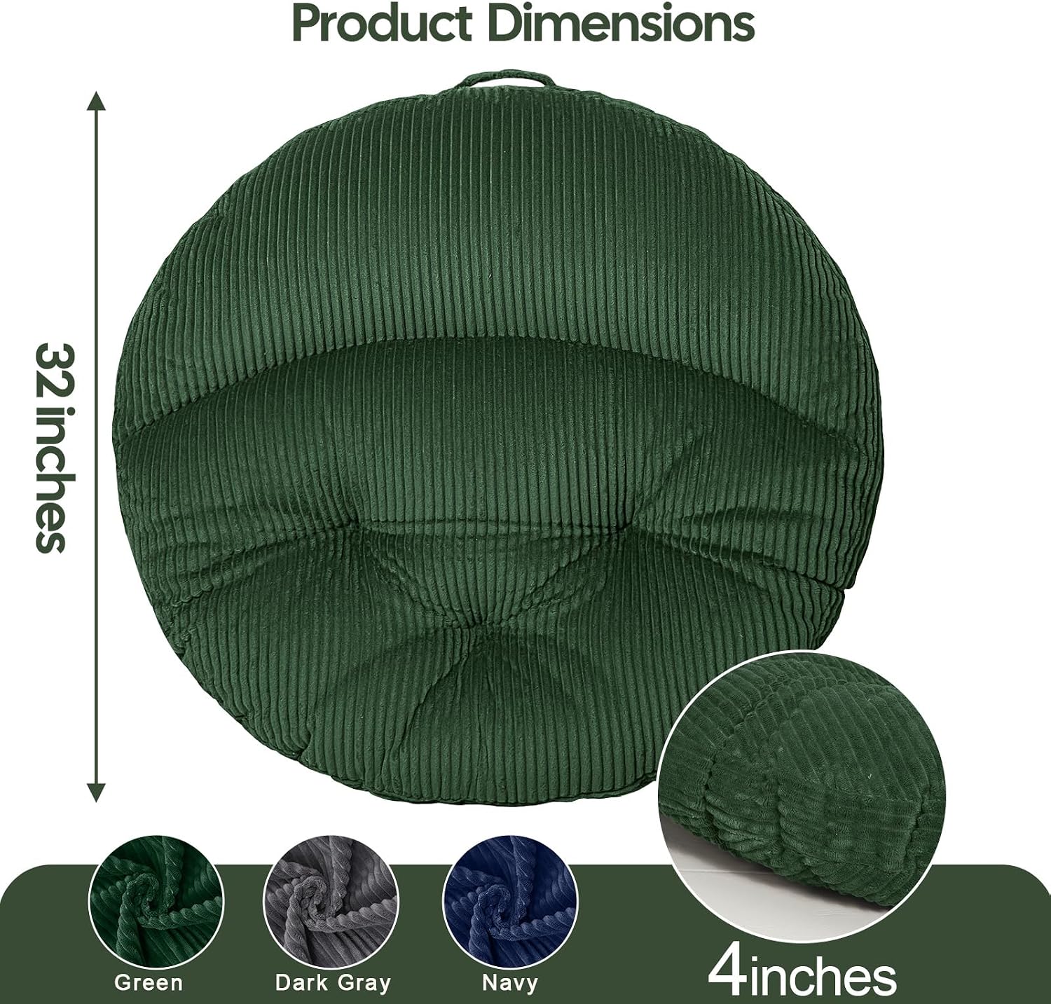 Meditation Cushion, Extra Large Floor Pillow Cushion for Adults, Round Tufted Japanese Meditation Pillow for Tatami Living Room, Yoga…